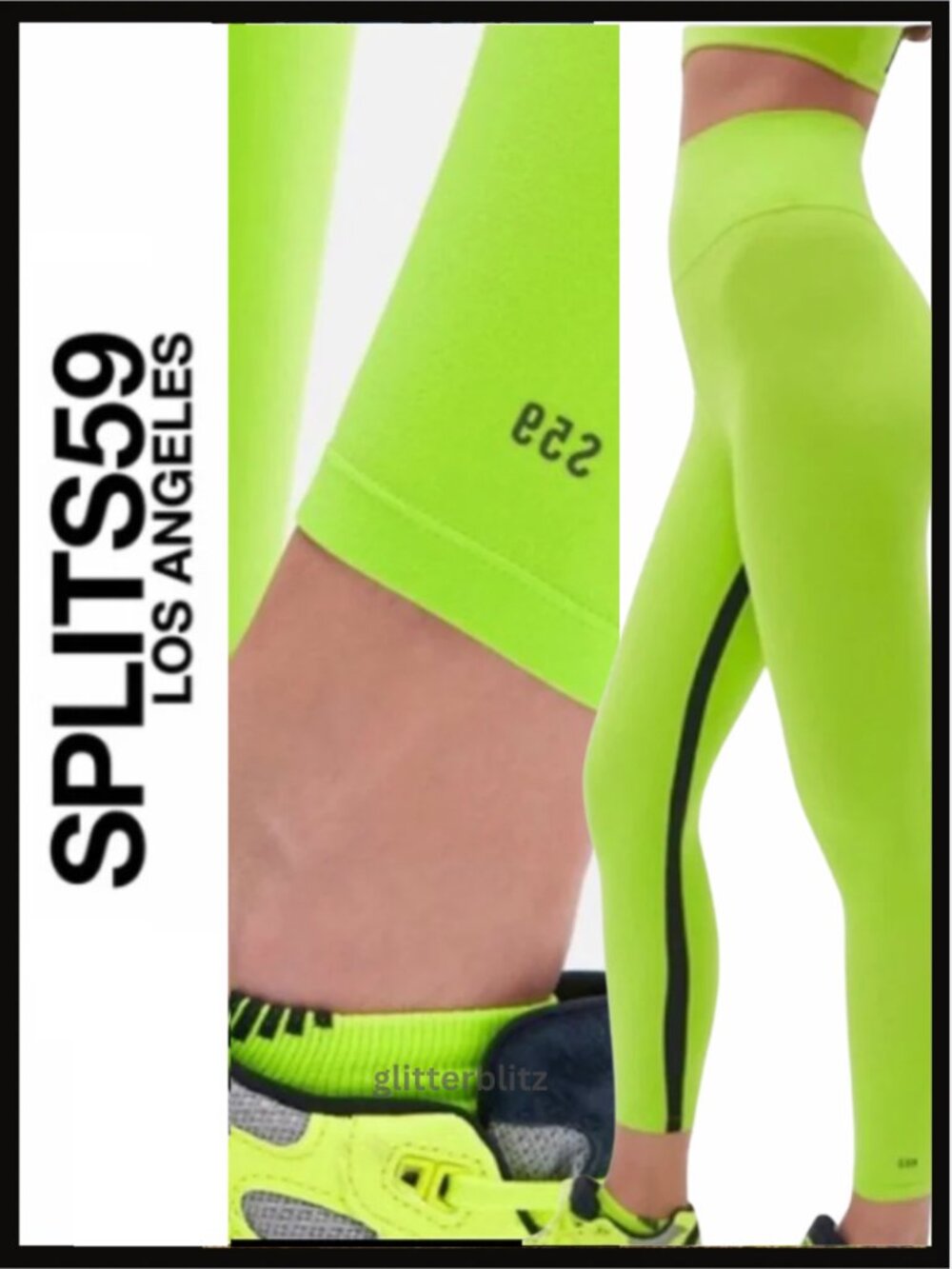 Splits59 Liya Airweight High Waist Legging in Neon Lime - XS - Factory Sealed